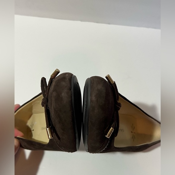 Isaac Mizrah Live Imkalma Brown Wedge Slip On Shoes Cute Bowtie 6M - Picture 9 of 13